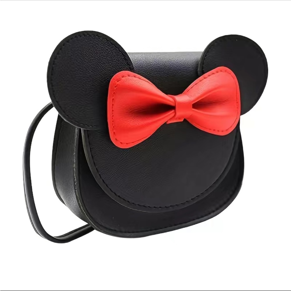 Minnie Mouse Leather Crossbody Black and Red Purse